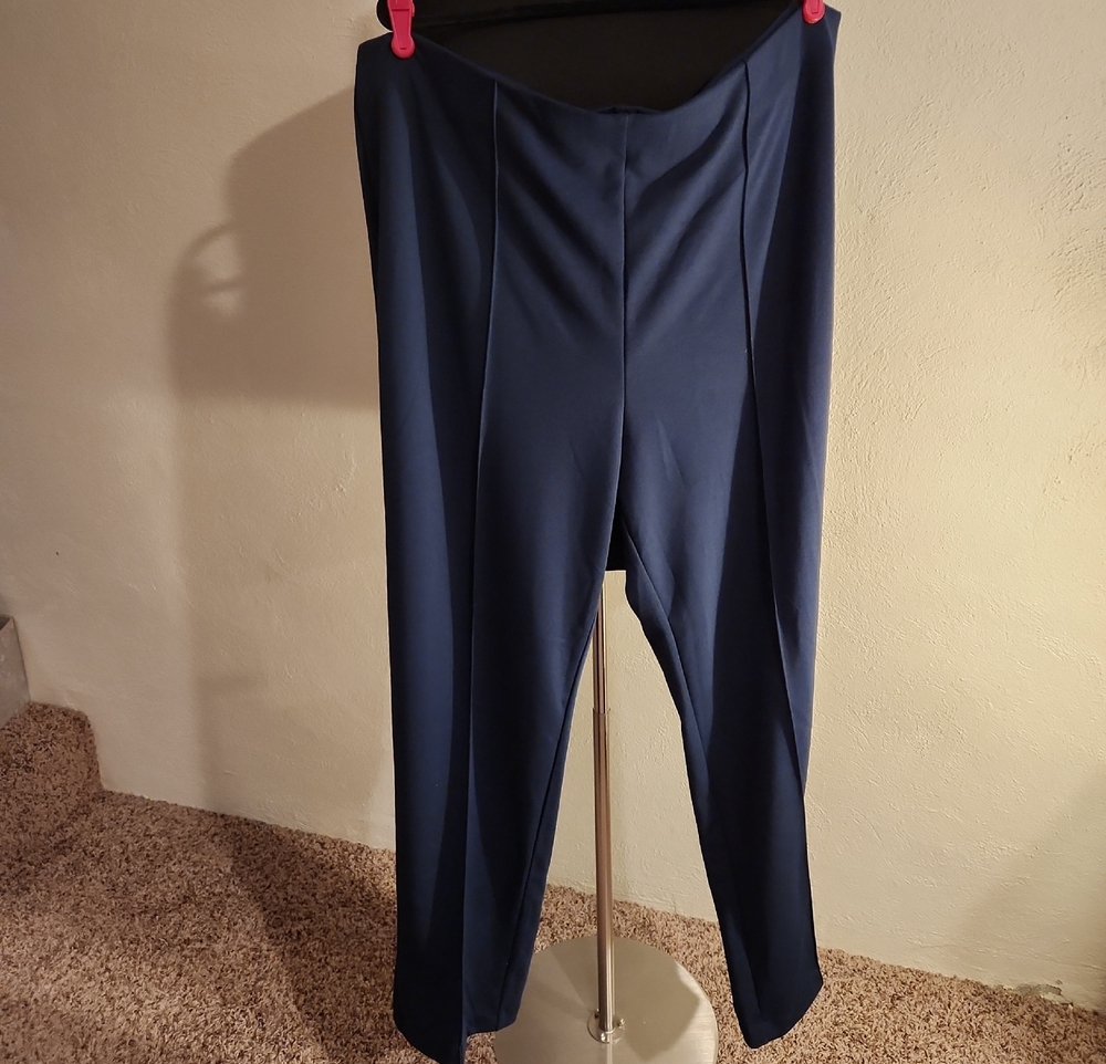 Ruby Rd. Deep Navy Straight-Leg Pull On Pants Size 3X NWT